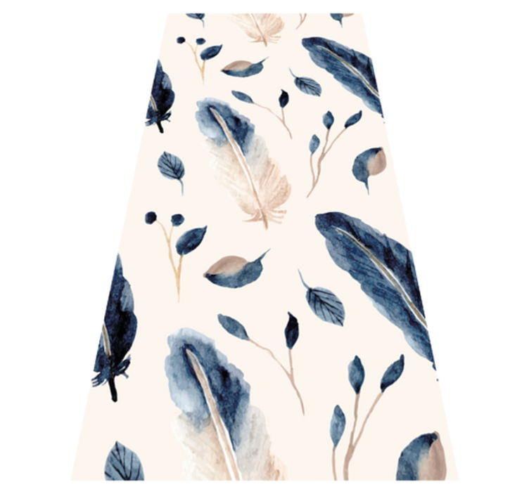 Flying leaves and feathers kitchen vinyl rug - TenStickers