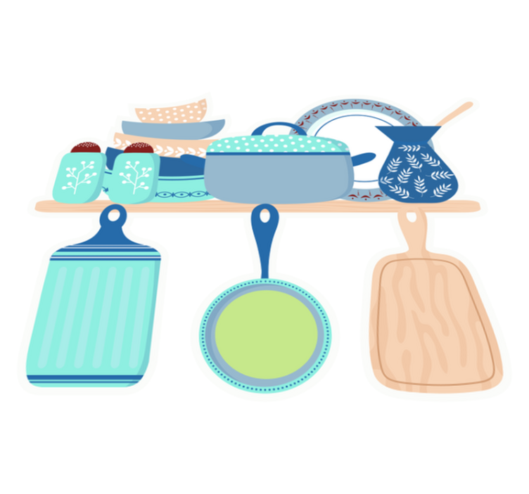 Kitchen vinyl rug for ceramic cookware - TenStickers