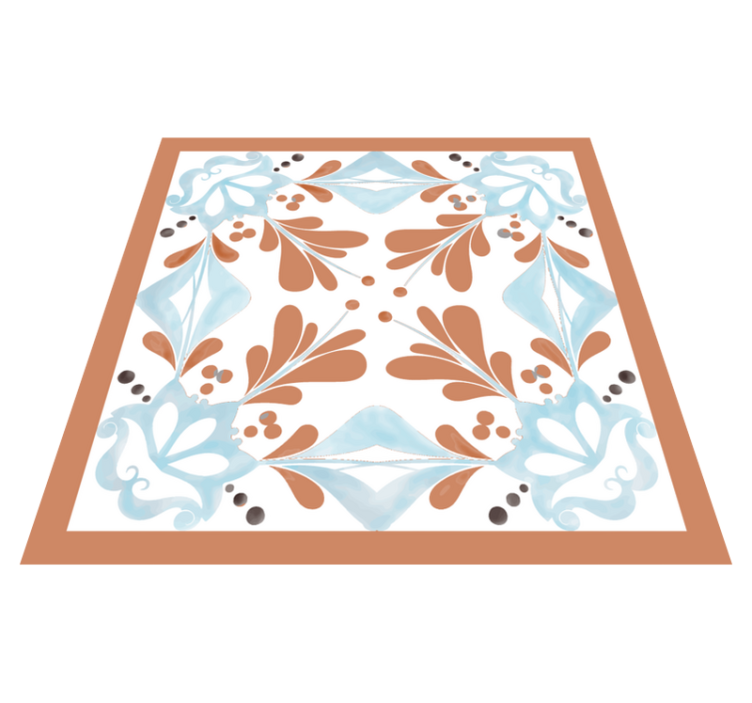 Kitchen vinyl rug floral mediterranean tiles - TenStickers
