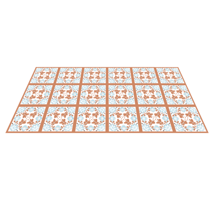 Kitchen vinyl rug floral mediterranean tiles - TenStickers