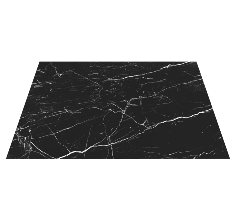 Kitchen vinyl rug black marble - TenStickers