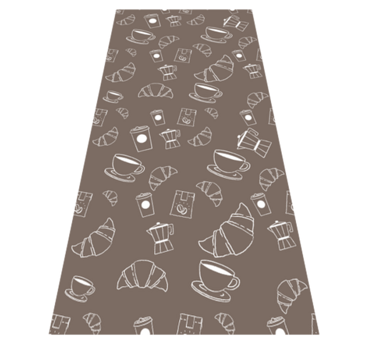 Croissant café owner kitchen vinyl rug - TenStickers