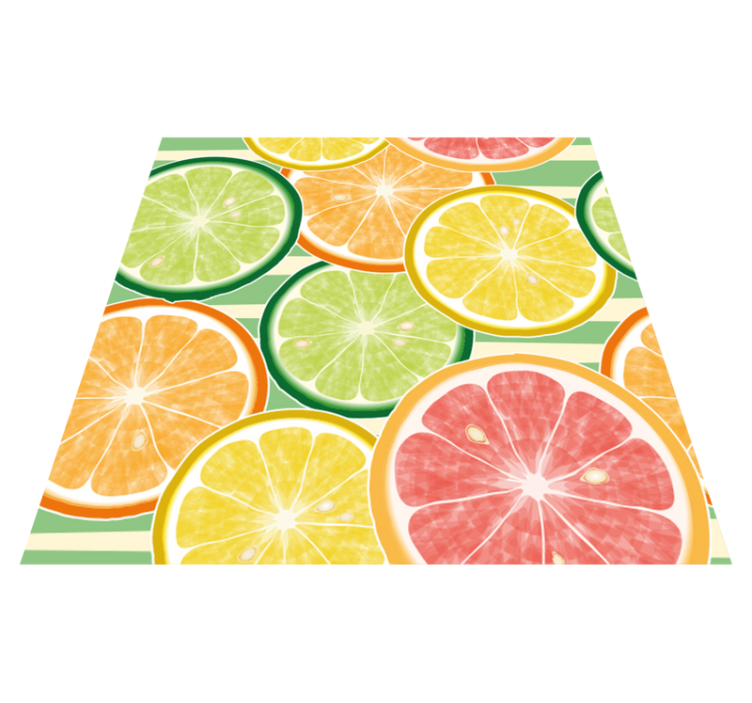 Kitchen vinyl rug citrus tile stickers - TenStickers