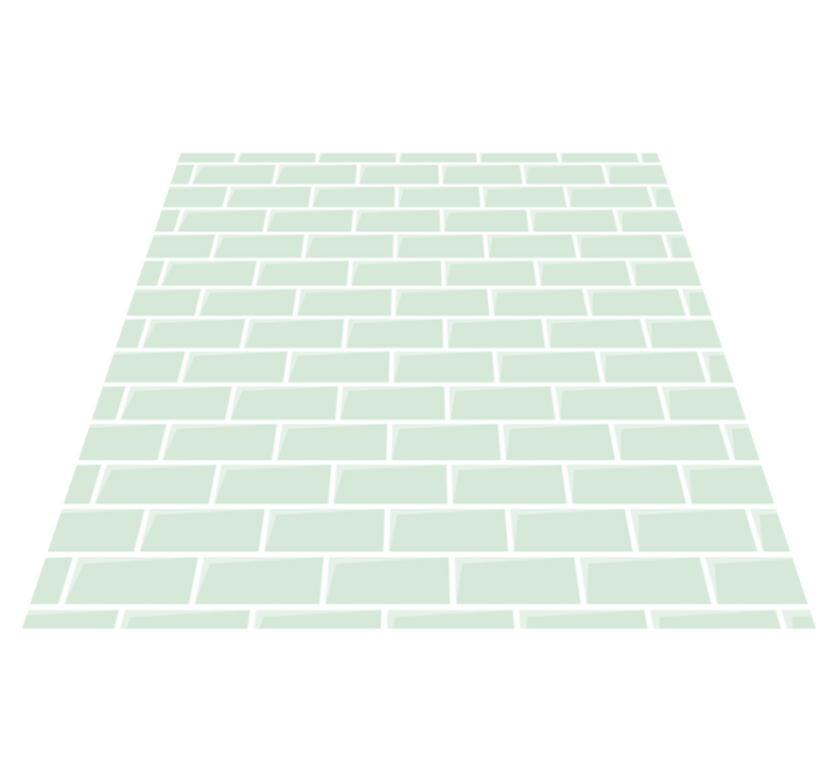 Kitchen vinyl rug green brick design for kitchen - TenStickers