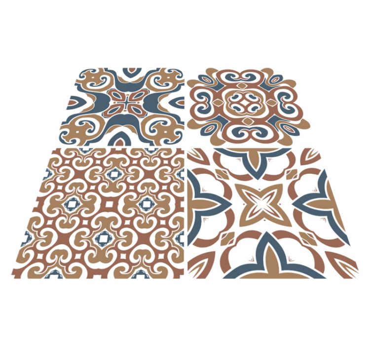 Kitchen vinyl rug inspired by hydraulic tiles - TenStickers