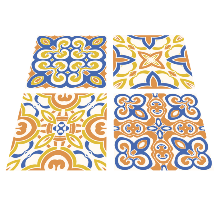 Kitchen vinyl rug sicilian tiles - TenStickers