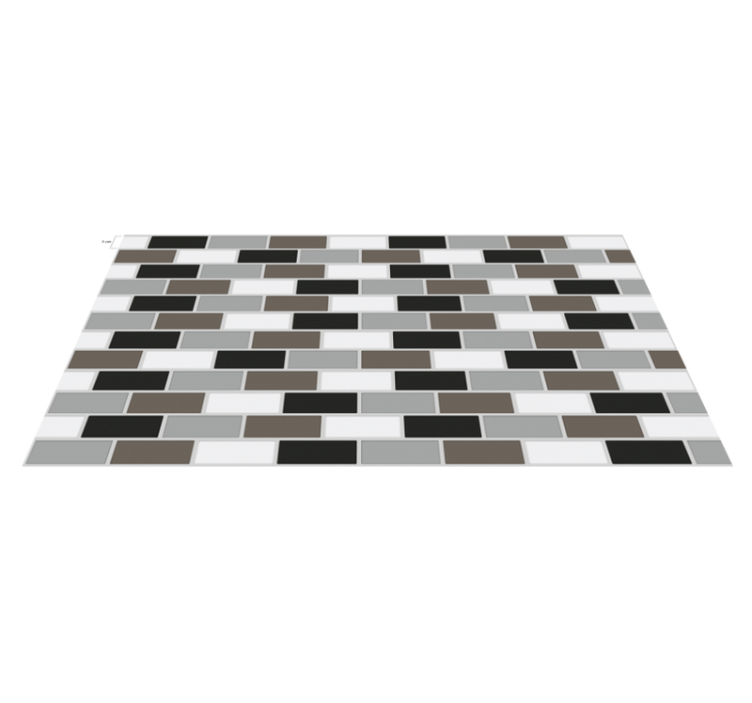 Kitchen vinyl rug with gray tile border - TenStickers