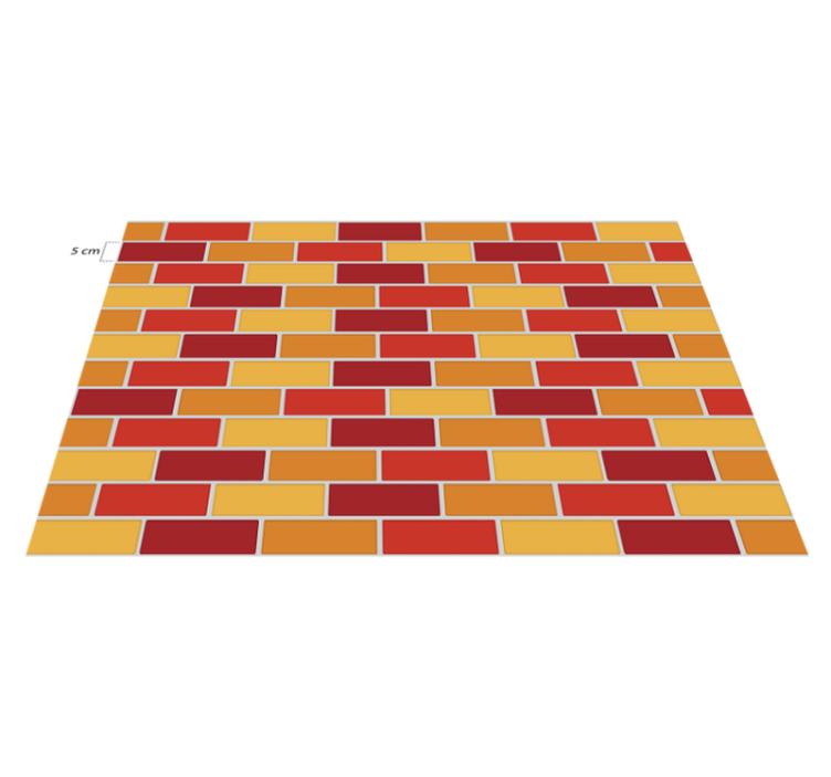 Kitchen vinyl rug warm-toned bricks - TenStickers