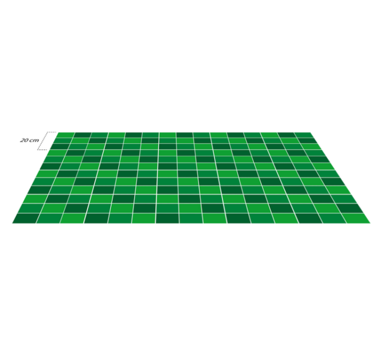 Kitchen vinyl rug green brick tile - TenStickers