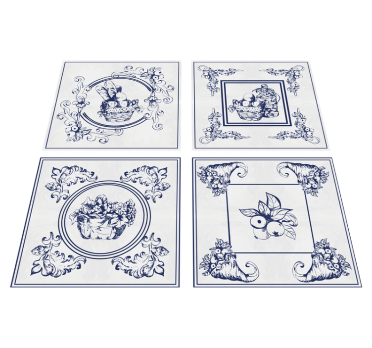 Kitchen vinyl rug belgian ceramics design - TenStickers