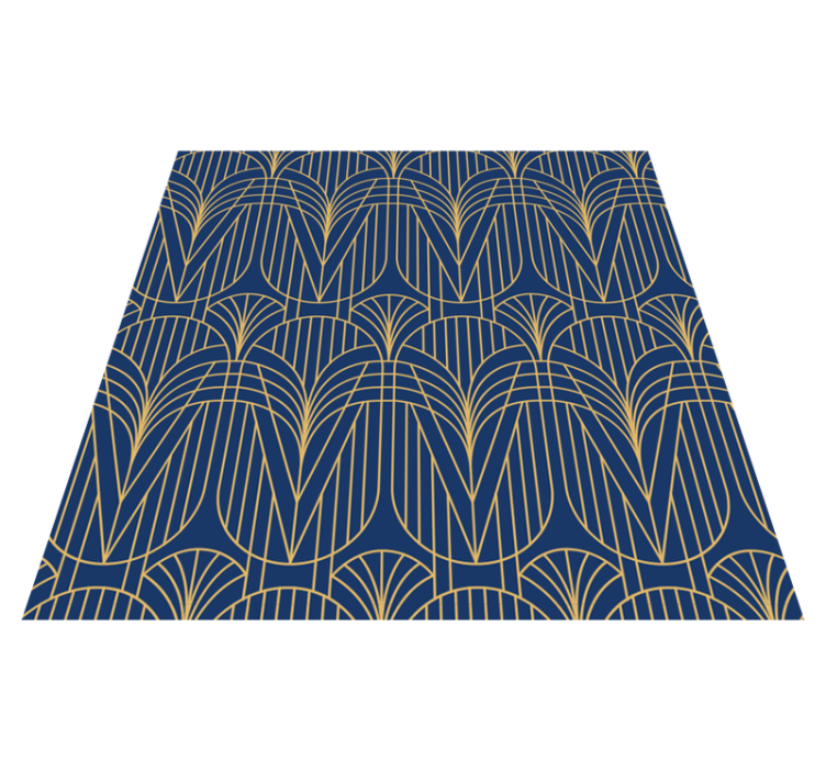 Kitchen vinyl rug in art deco design with gold accents - TenStickers