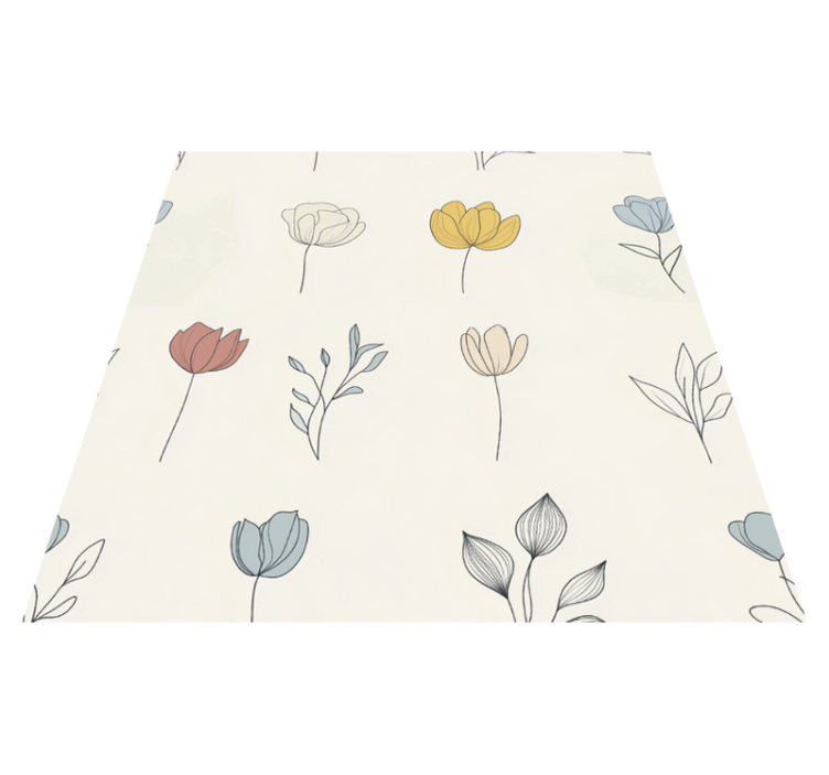 Kitchen vinyl rug set with floral design - TenStickers