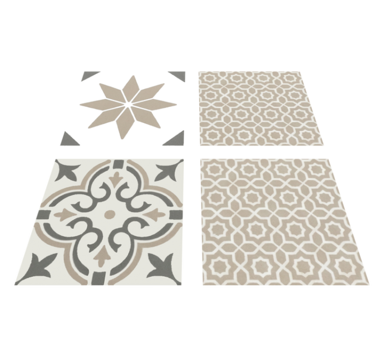 Kitchen vinyl rug sandstone moroccan mosaic - TenStickers