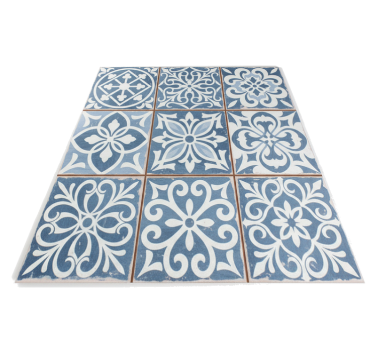 Kitchen vinyl rug with moroccan tile design - TenStickers