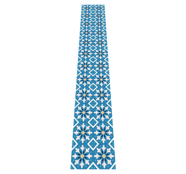 Kitchen vinyl rug in baby blue portuguese tile - TenStickers