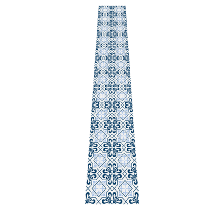 Kitchen vinyl rug in typical blue portuguese tile - TenStickers