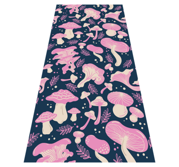 Kitchen vinyl rug with pink mushroom pattern - TenStickers