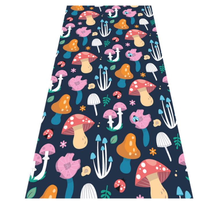 Kitchen vinyl rug with mushroom and ladybug design - TenStickers