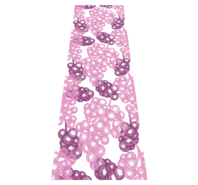 Kitchen vinyl rug with hand drawn pink and purple grapes - TenStickers