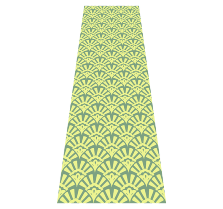 Lemon yellow 70s pattern kitchen vinyl rug - TenStickers