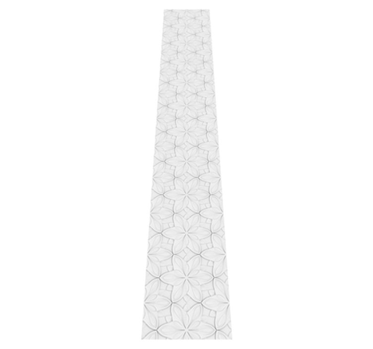 Minimalistic hexagon floral kitchen vinyl rug - TenStickers
