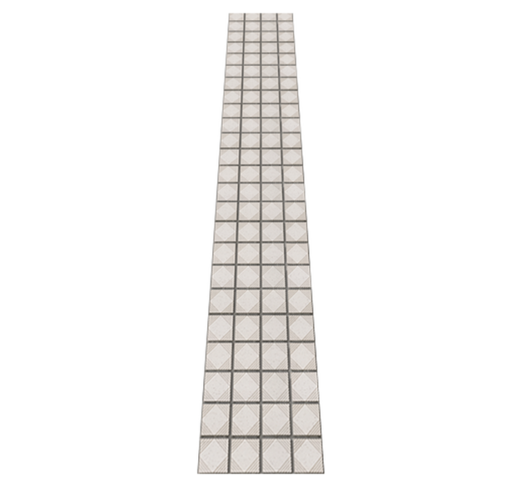 Kitchen vinyl rug with white minimalist abstract tiles - TenStickers