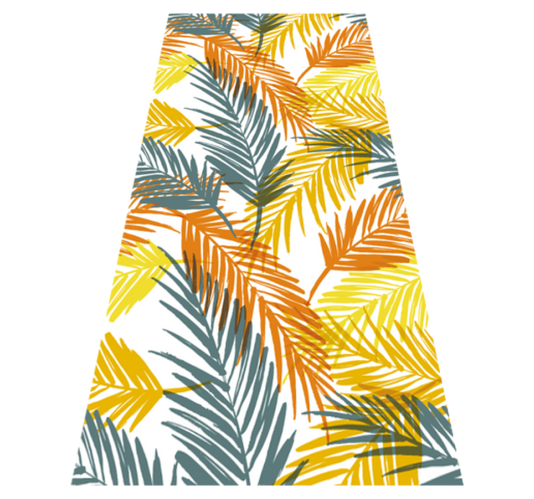 Kitchen vinyl rug with hand-drawn tropical palm leaves - TenStickers