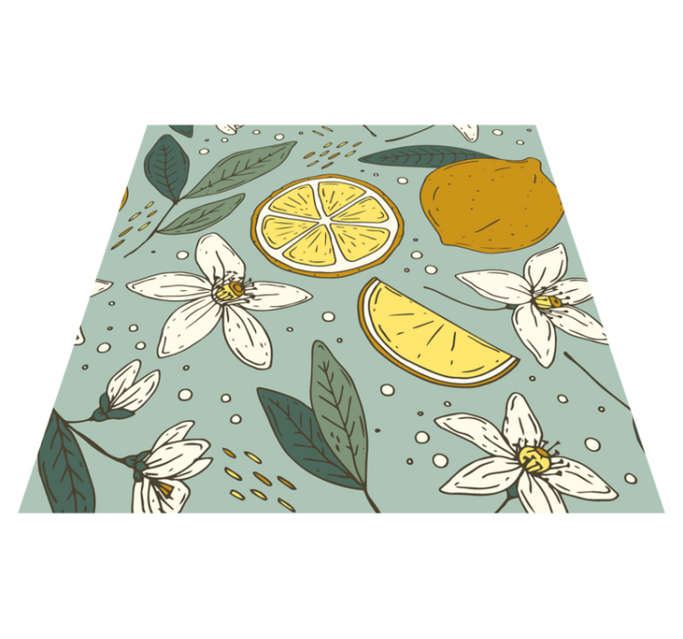 Colorful lemon pattern kitchen vinyl rug - TenStickers