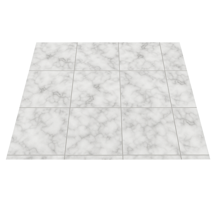 Kitchen vinyl rug in square white marble tile - TenStickers