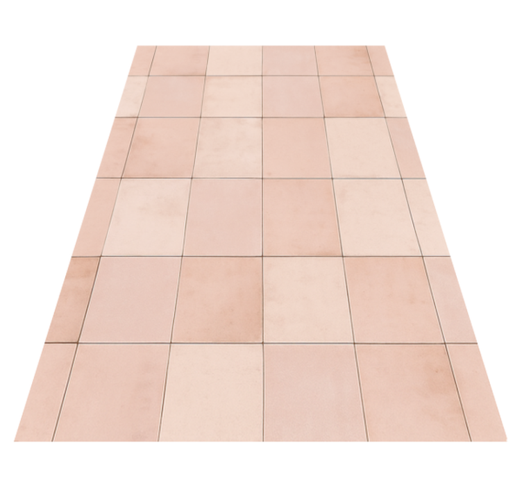 Kitchen vinyl rug in pink tile design - TenStickers