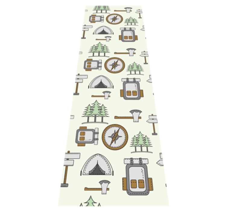 Bedroom vinyl rug camping gear set - TenStickers