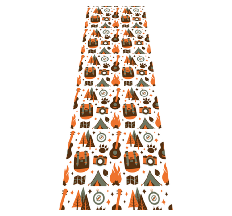 Bedroom vinyl rug mountains bear wood fire - TenStickers