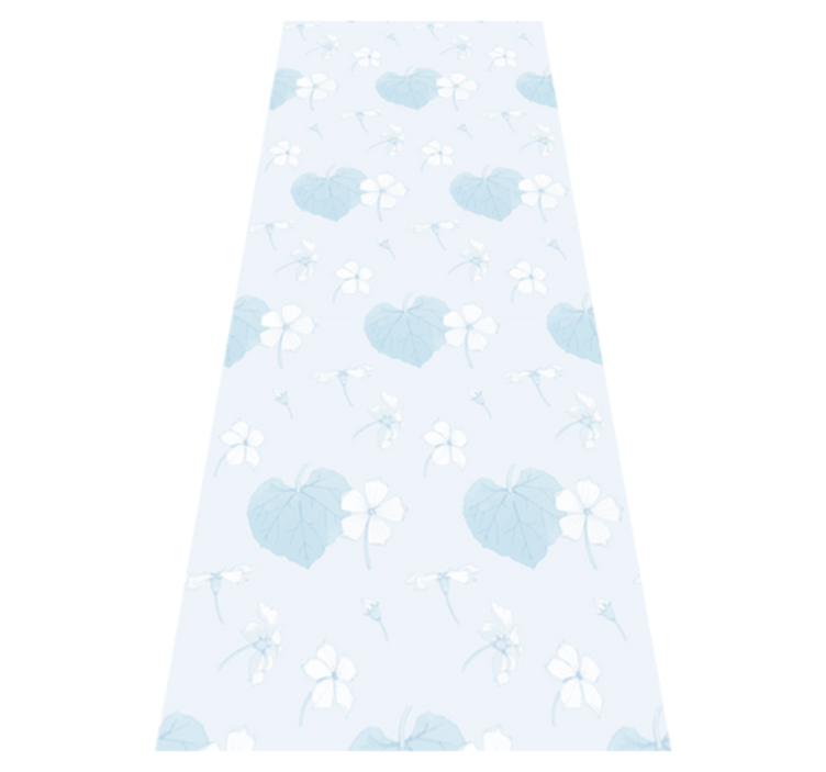 Bedroom vinyl rug in 80's scenic floral blue - TenStickers