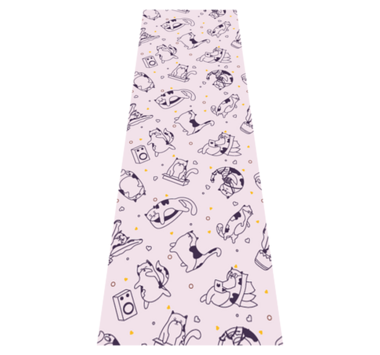 Bedroom vinyl rug with cat music band design - TenStickers