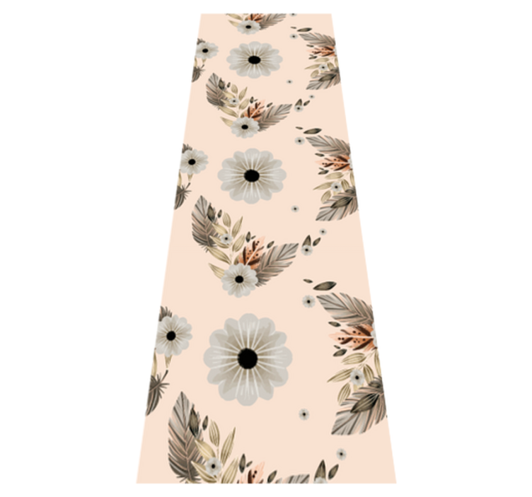 Bedroom vinyl rug in pink and black floral design - TenStickers