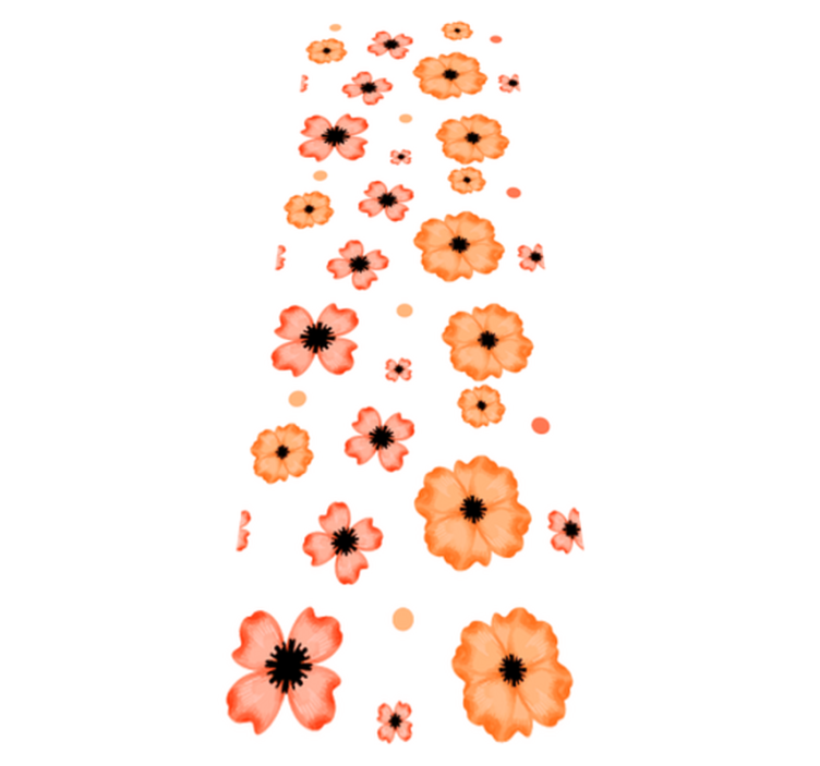 Bedroom vinyl rug in orange and pink watercolor pattern - TenStickers