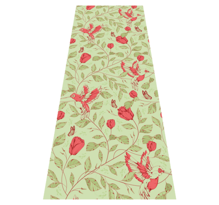 Bedroom vinyl rug with red tulips on green - TenStickers