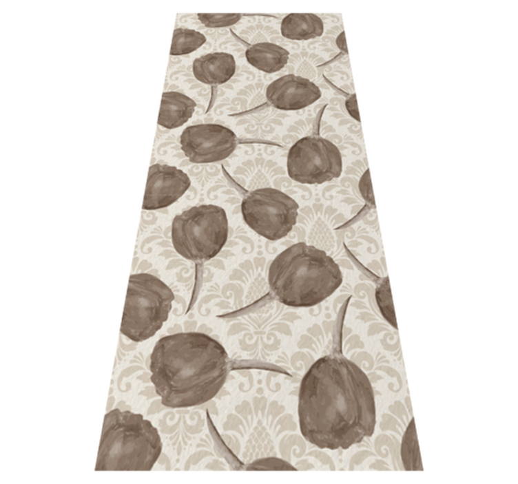 Gray tulips pattern bedroom vinyl rug - TenStickers