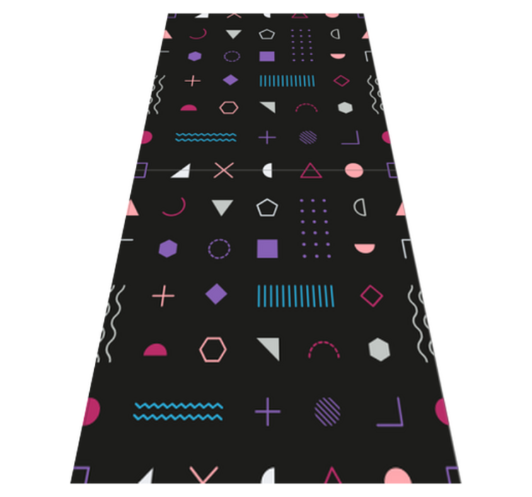 Bedroom vinyl rug with multicoloured retro shapes - TenStickers