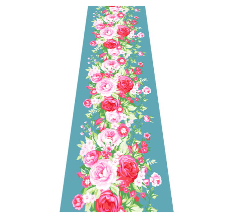 Turquoise shabby chic pattern bedroom vinyl rug - TenStickers