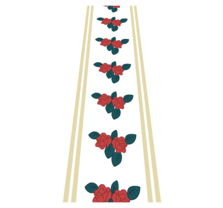 Bedroom vinyl rug with shabby chic red roses design - TenStickers