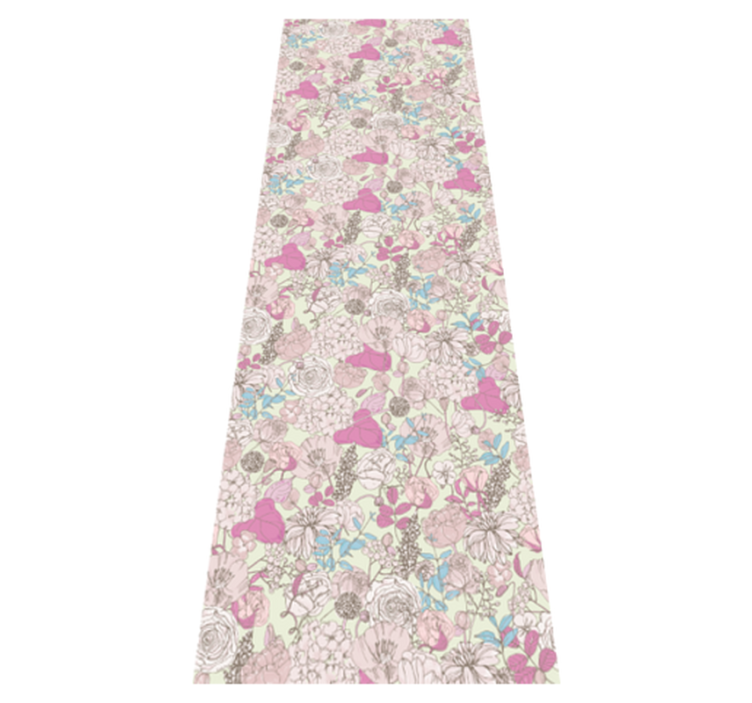 Floral grandmillenial bedroom vinyl rug - TenStickers