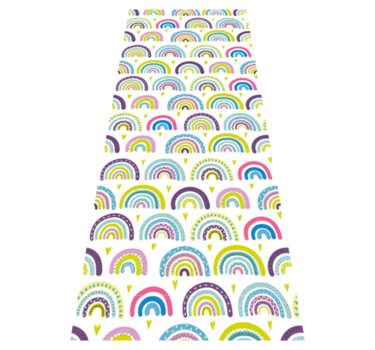 Bedroom vinyl rug with colorful abstract rainbow pattern - TenStickers