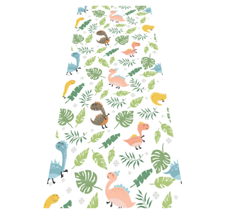 Pastel dinosaur forest bedroom vinyl rug - TenStickers