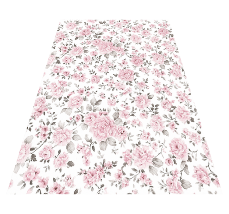 Bedroom vinyl rug with vintage large floral pattern - TenStickers