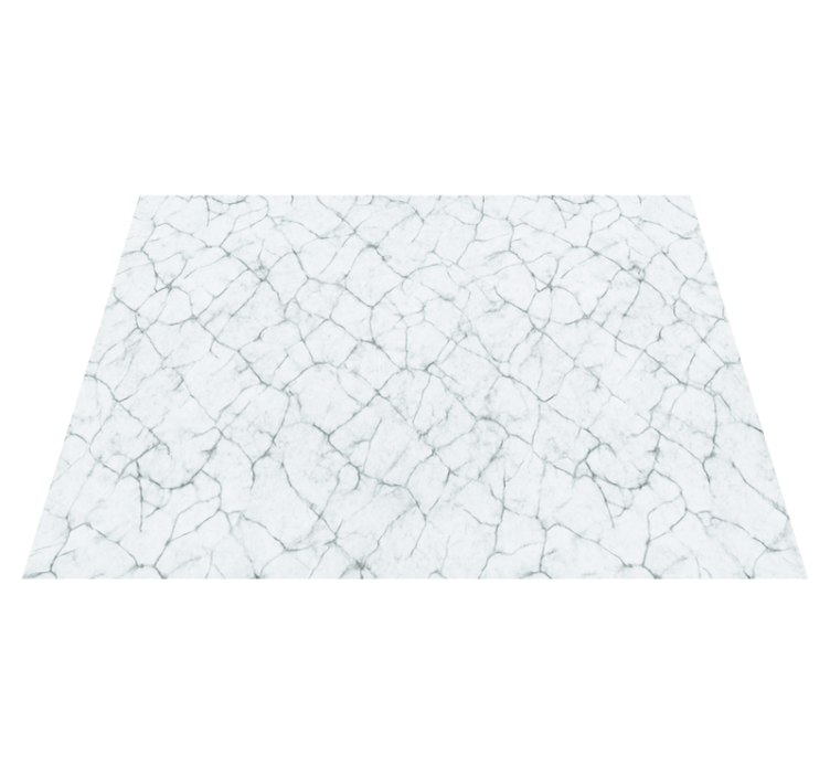 Bedroom vinyl rug white cracked marble design - TenStickers