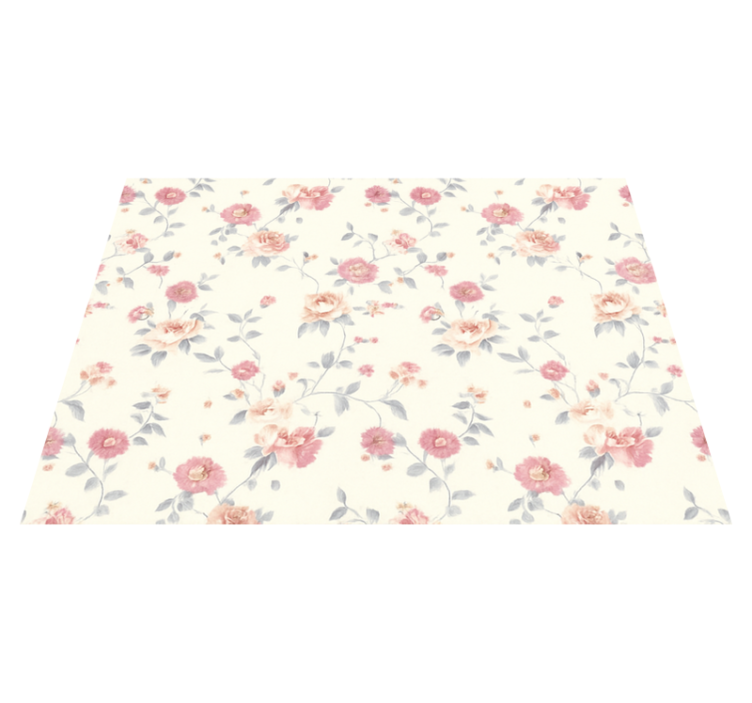 Textile floral print bedroom vinyl rug - TenStickers