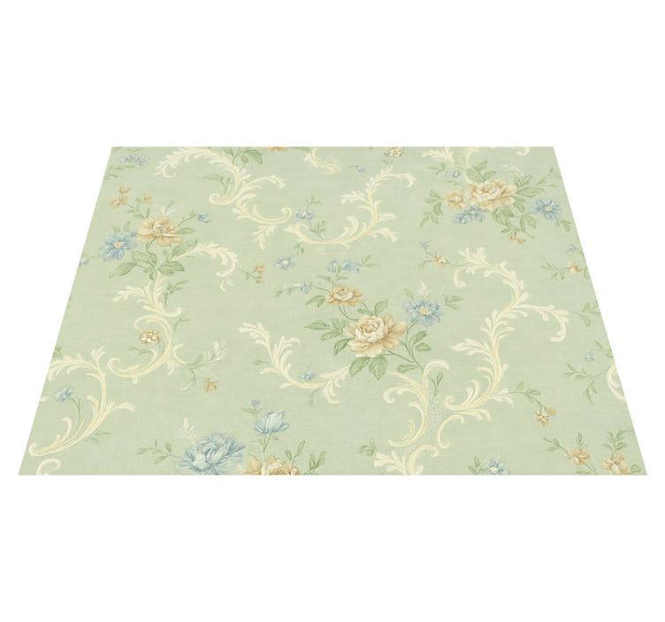 Bedroom vinyl rug with vintage floral design - TenStickers
