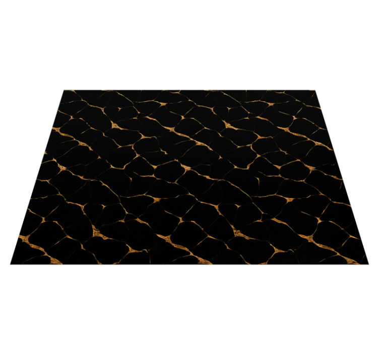 Black marble with gold veins bedroom vinyl rug - TenStickers