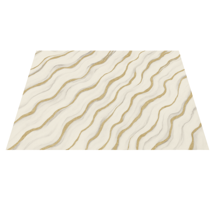 Bedroom vinyl rug in white grey marble with gold lines - TenStickers